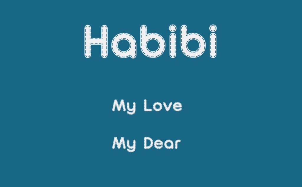 Habibi means my love my dear