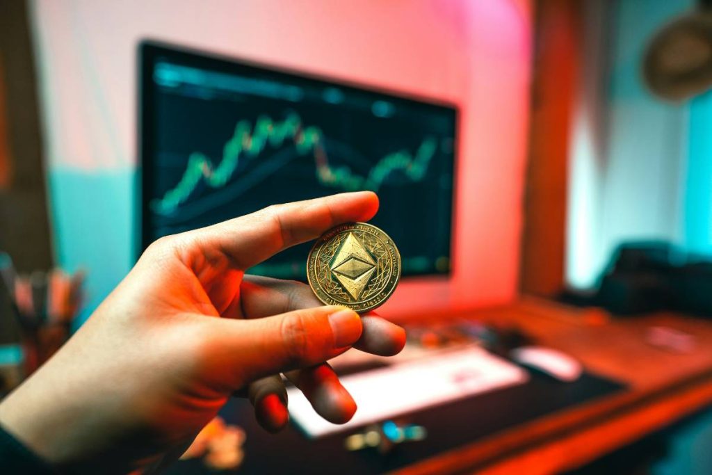 a man hold Ethereum
