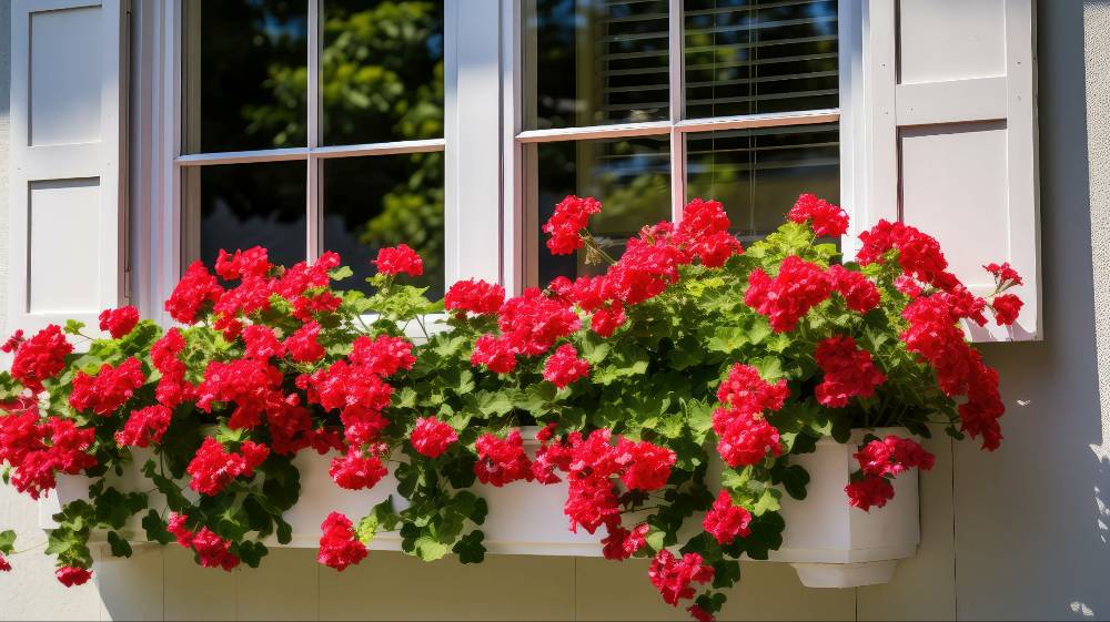 flowers outside of home window