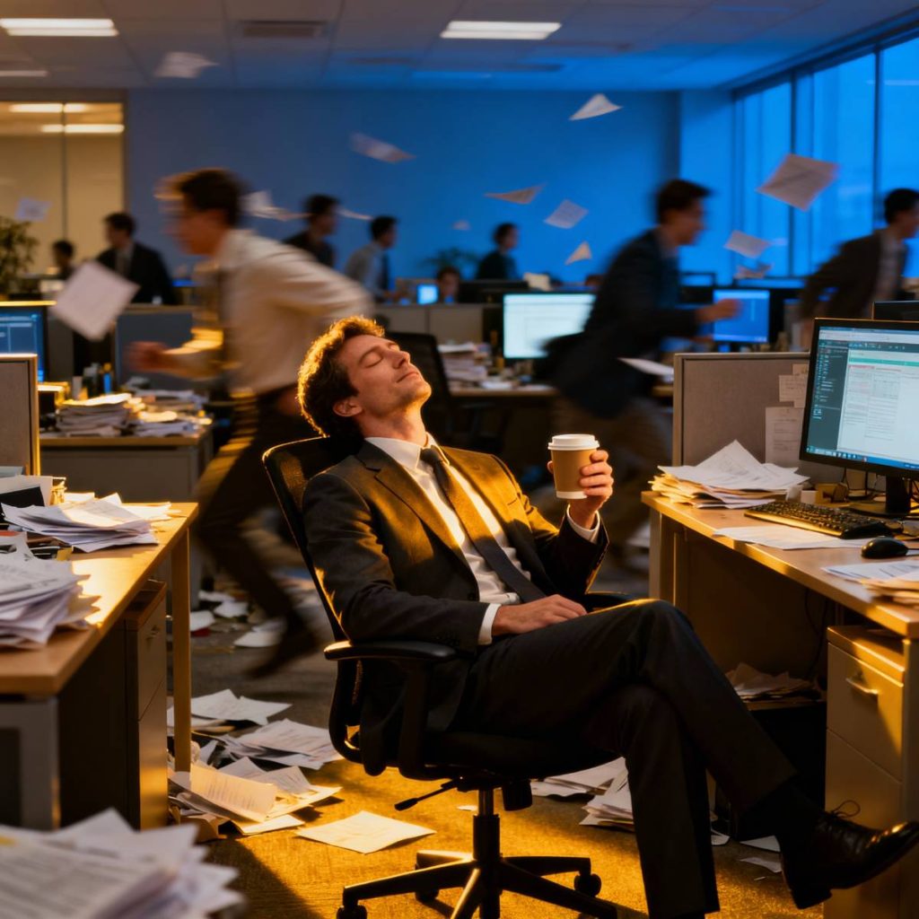 a Man Relax When Work Is Crazy