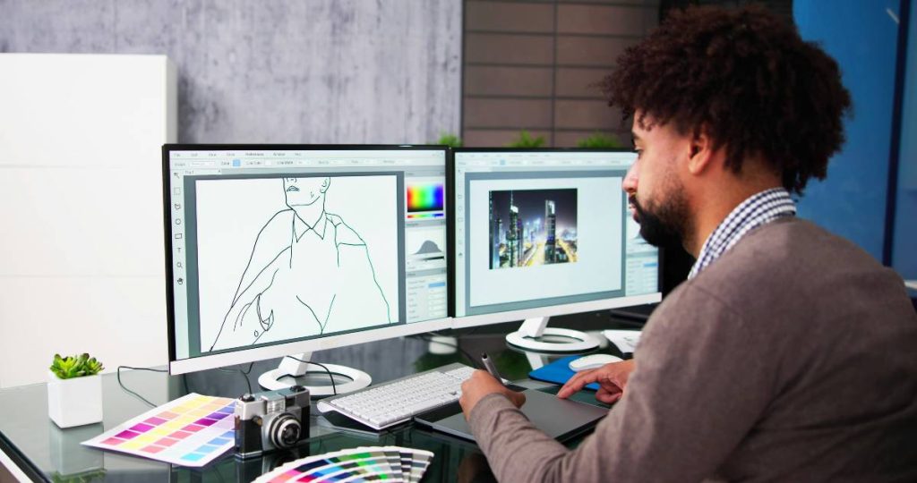 a man is design something