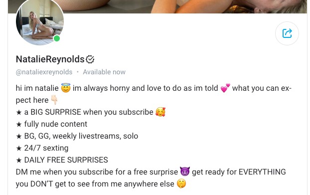 Natalie Reynolds Onlyfans paid account @nataliexreynolds