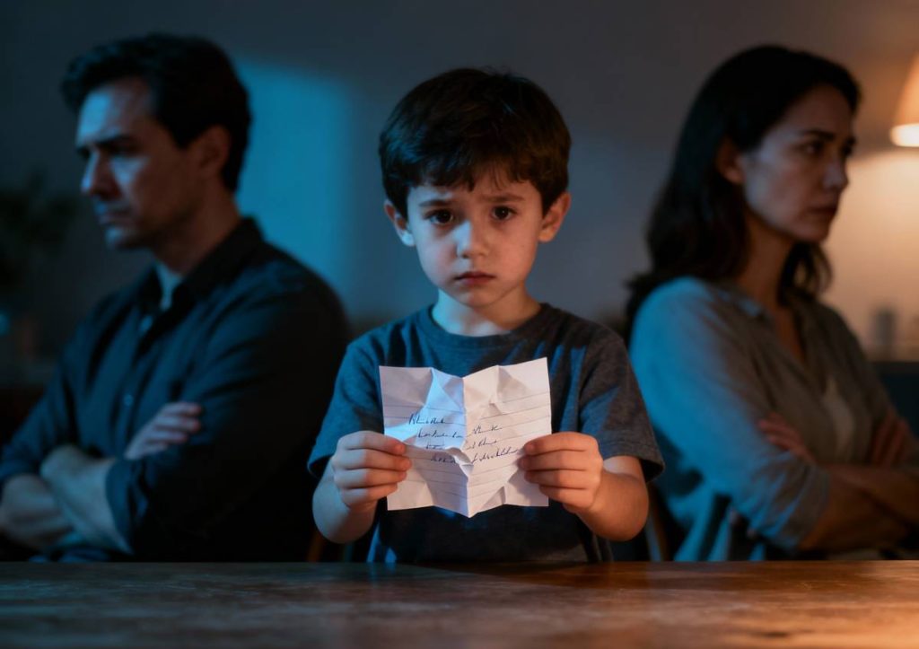 send child as messengers in divorce case but make couple not trust each other