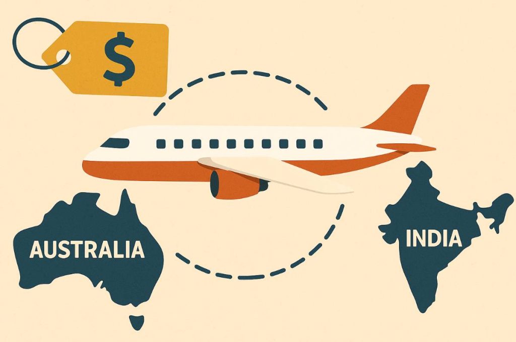 astralia to india flight