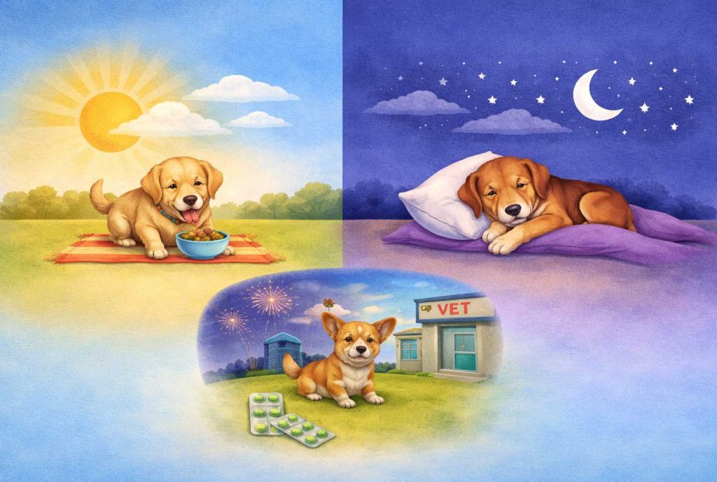 CBD care for dogs through day